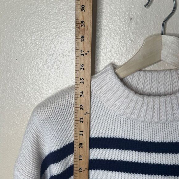 La Ligne Sweater Women's XS Wool Cashmere Striped Mock Neck Wool Oversized - Picture 6 of 10